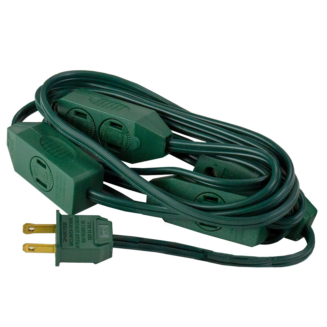Northlight Indoor Extension Power Cord with 9-Outlets and Foot Switch - 9' - Green